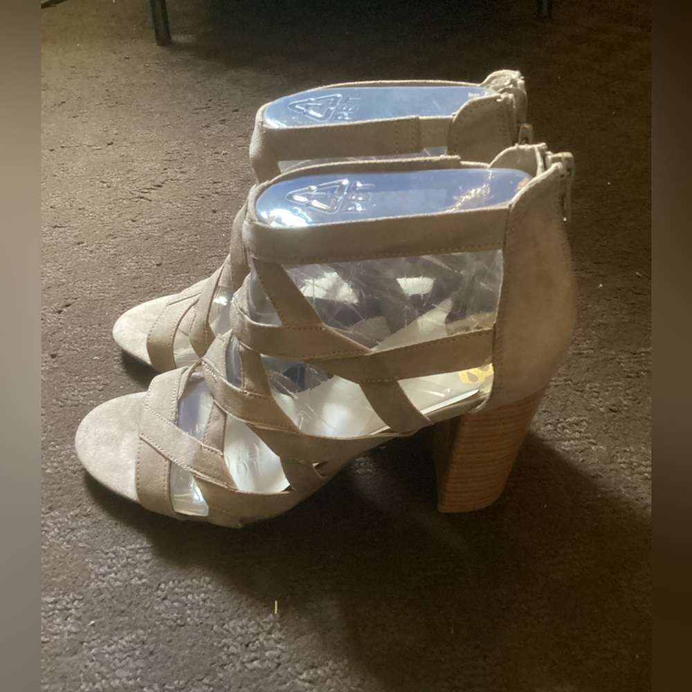Fergalicious Tan Strappy Heeled Boots